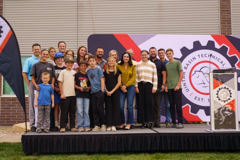 The Haslem family celebrates together at UBTech’s unveiling event on October 9th, joined by parents Brad and Karlene Haslem in recognition of the newly named Haslem Legacy Foundation Wing.
