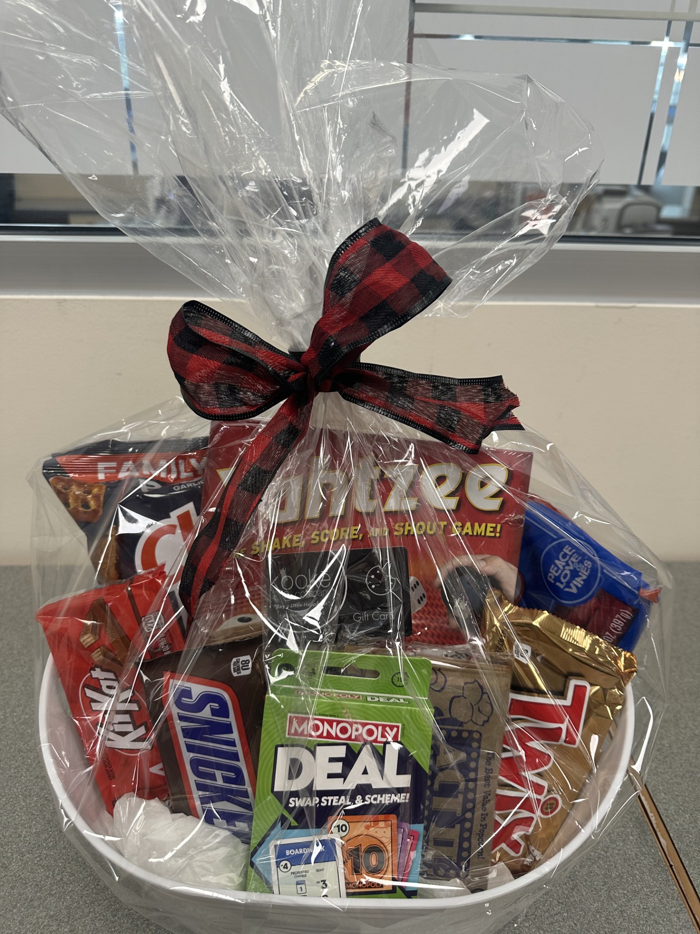 Goodie Basket Basket filled with candy,