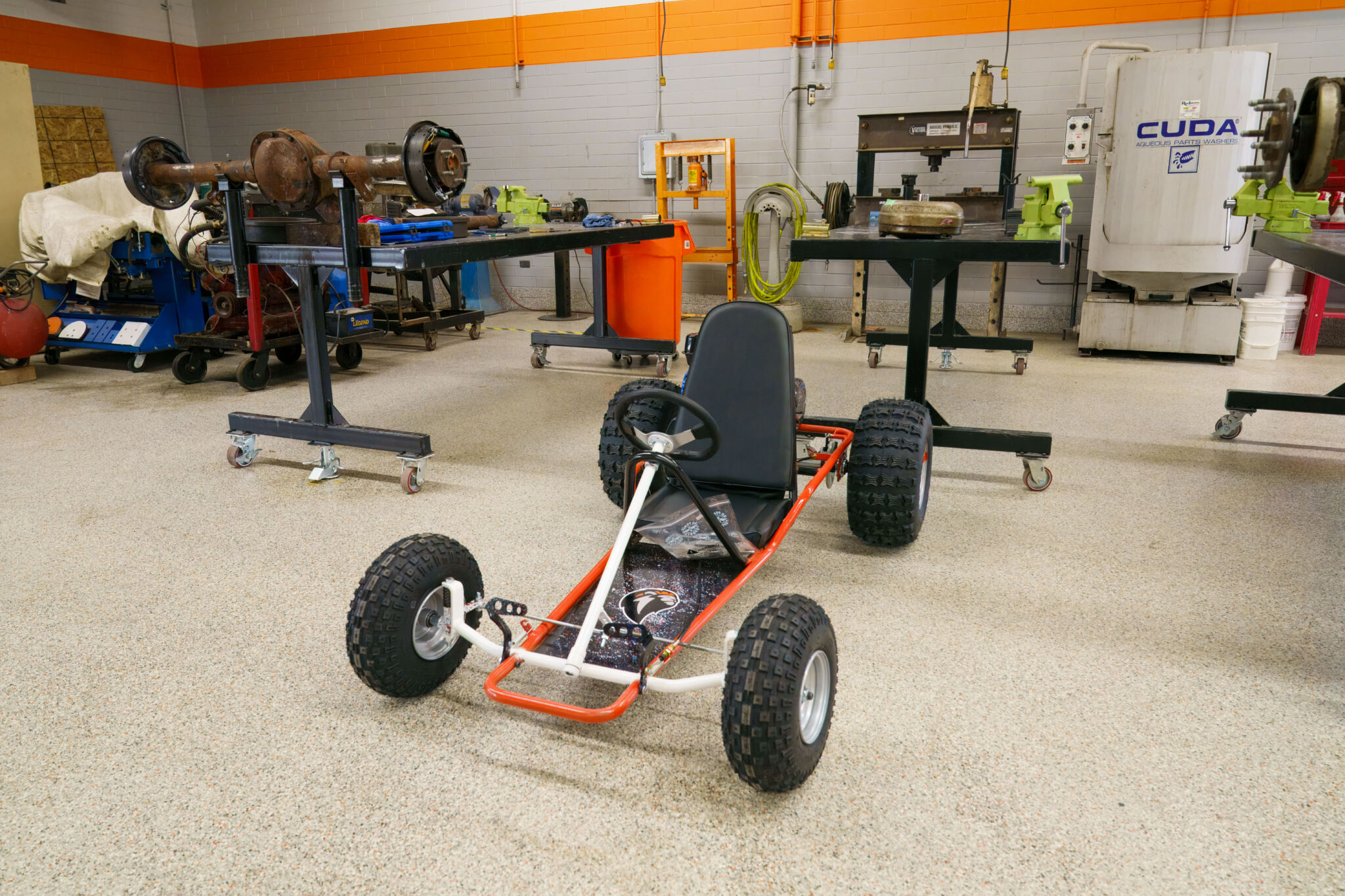 Go Cart Go Cart inside automotive lab.