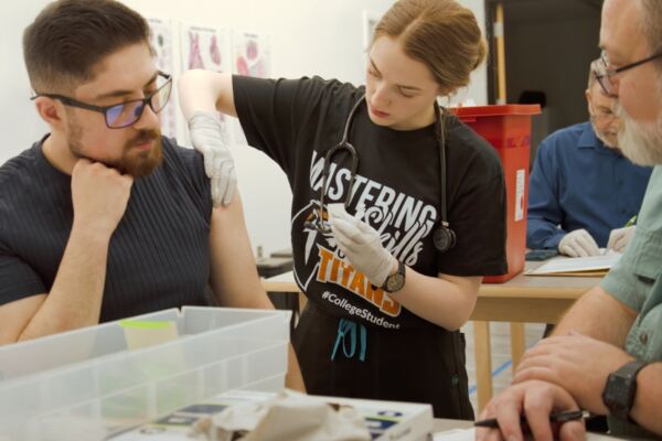 A UBTech student competes in the Practical Nursing competition during the recent UBTech Student Showcase.